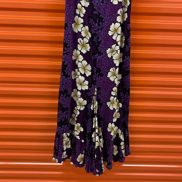 Hilo Hattie Maxi Dress Purple Floral Puff Sleeves - Picture 8 of 13